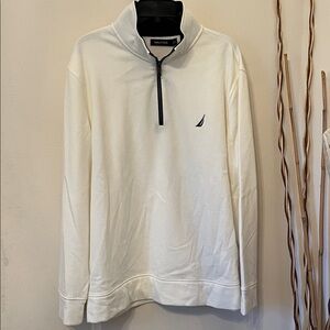 Nautica Cream Quarter-Zip Pullover Size XL